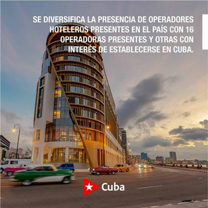 キューバには様々なホテル事業者が進出しており、操業中の16社のほかにも、キューバへの参入に関心を持つ事業者がいます。
@MinturCuba @IBEROSTAR_Cuba @MeliaCuba @RocHotelsCuba