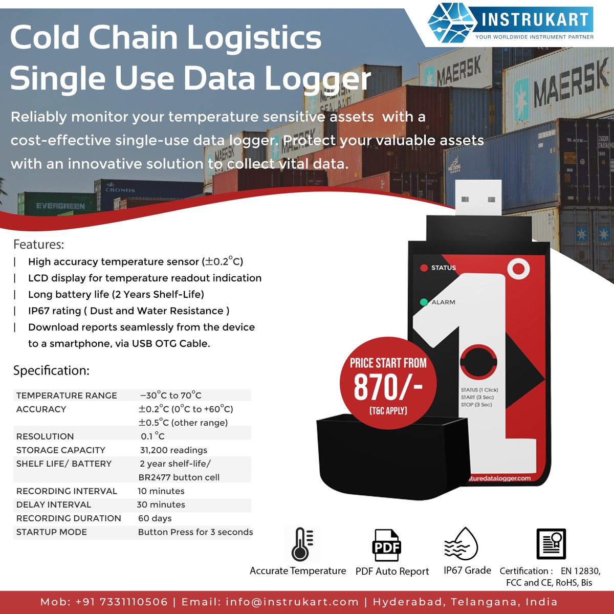instrukarthold's tweet image. One Degree Temperature Data Logger
For Direct Purchase Visit: instrukart.com/.../one-degree…
#OneDegreeTemperaturedatalogger #temperaturedataogger #temperaturedatalogging #temperaturedataloggers 
#temperaturedatarecorder #singleusedatalogger