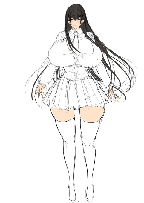 今 二次元女子描くと、このくらいのおっぱいになる(良い顔 