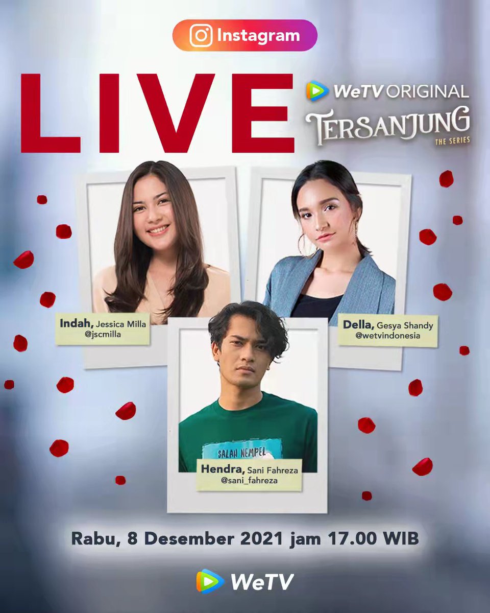 WeTV Original (@wetvoriginal) on Twitter photo Yuhuuuu~ Siapa yang mau ngobrol sama Indah (@jscmila), Della (@gesyashandy), dan Hendra (<a href="/sani_fahreza/">lookcoolinthedarkplace</a>) dari WeTV Original Tersanjung?? ๐ฅฐ๐ฅฐ Kita bakal seru-seruan dan ngobrol bareng hari ini lho!! ๐ค Cuuus, langsung set alarm sekarang ya guys dan jangan sampai ketinggalan xixi Yuhuuuu~ Siapa yang mau ngobrol sama Indah (@jscmila), Della (@gesyashandy), dan Hendra (<a href="/sani_fahreza/">lookcoolinthedarkplace</a>) dari WeTV Original Tersanjung?? ๐ฅฐ๐ฅฐ Kita bakal seru-seruan dan ngobrol bareng hari ini lho!! ๐ค Cuuus, langsung set alarm sekarang ya guys dan jangan sampai ketinggalan xixi