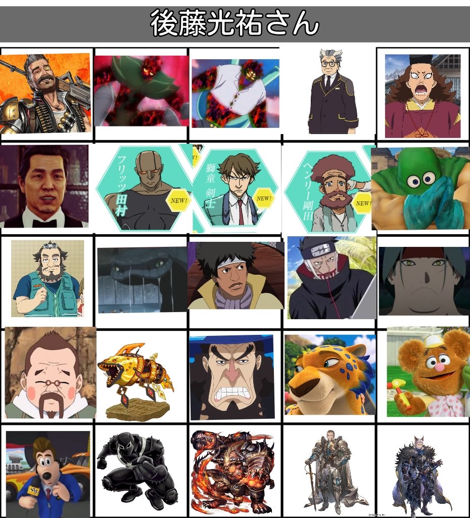 Twitter 上的 表沢良雄 おもてざわよしお 後藤光祐さん キャラまとめ 声優さんキャラまとめシリーズ25 T Co Uvhyzkpqit Twitter