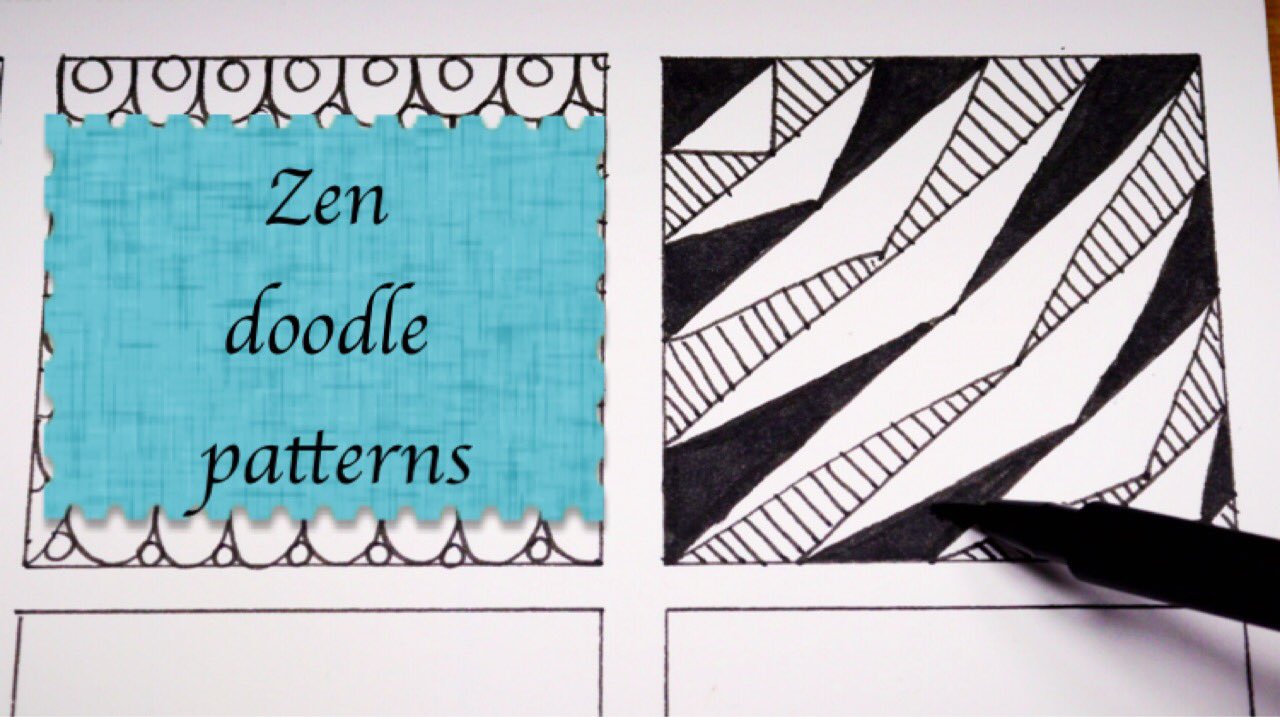 12 easy zentangle patterns , zentangle doodles for beginner 