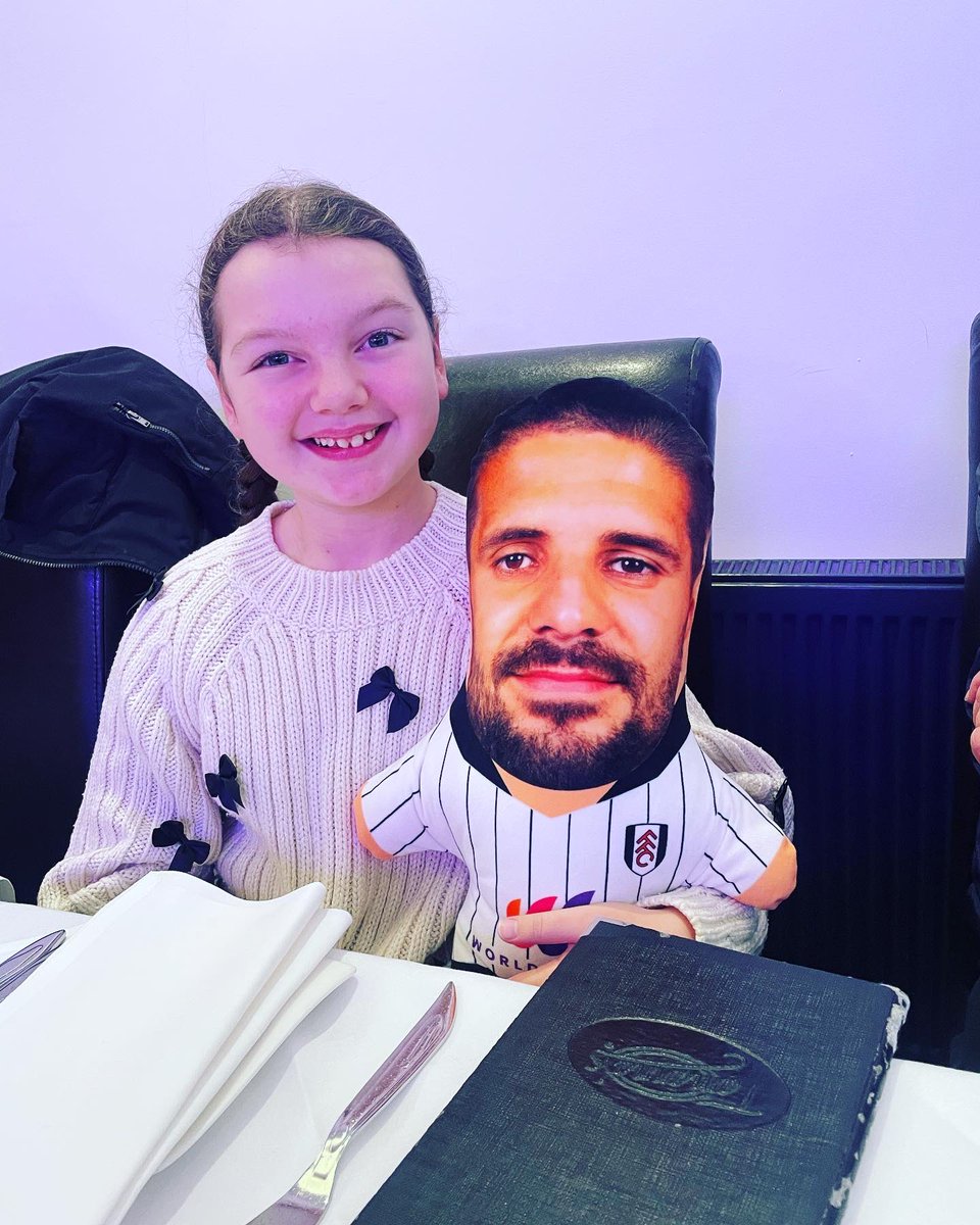 fulhambilly11's tweet photo. Happy birthday my little girl Maddison she won’t go anywhere without mitro by her side now @FulhamFC @ThomasCairney https://t.co/QYJmwJL5rK