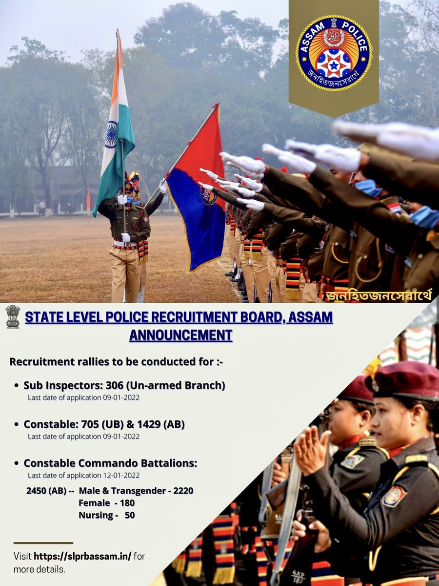 lrbishnoiips's tweet photo. Dear aspirants, lots of opportunities are on your way. Try hard &amp; success shall be yours! Our best wishes to you all!  

🔴 Visit website 🔗 
https://t.co/FLZdqmoI6O to unlock new opportunities &amp; serve the state with glory! 
#SLPRBAssam 

@assampolice 
@DGPAssamPolice https://t.co/1MZtsyVaBd
