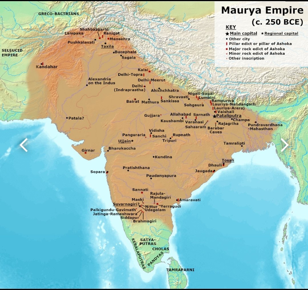Ashoka was the greatest ruler of all time, who was not defeated but rather left his thrown on its own. The only ruler who conquered almost all indian subcontinent.
As H.G. wells rightly said 'Ashoka shines, shines almost alone, a star”.
#worldhistory  #mauryaempire