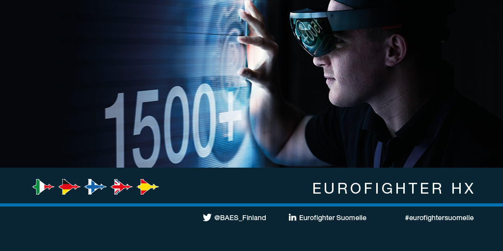 BAES_Finland's tweet photo. Eurofighter luo yli 1500 korkean osaamisen työpaikkaa Suomeen seuraavien 30 vuoden aikana ja tuo €4.7 miljardia euroa kansantalouteen.

#hxhanke #eurofightersuomelle 🇫🇮🇬🇧🇩🇪🇪🇸🇮🇹 https://t.co/gWrtZzfr8s