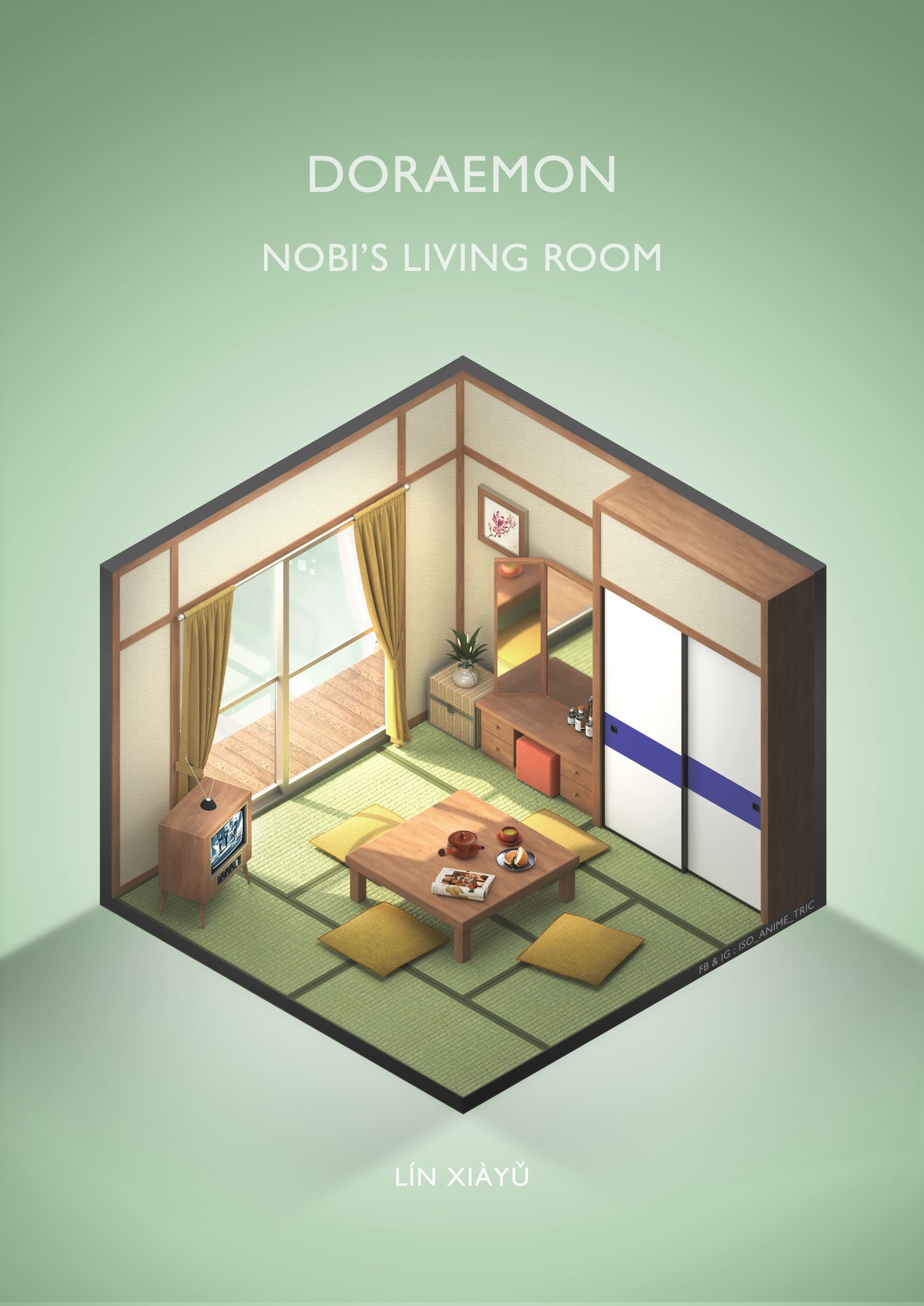 Doraemon Bedroom Interior Design Sketches