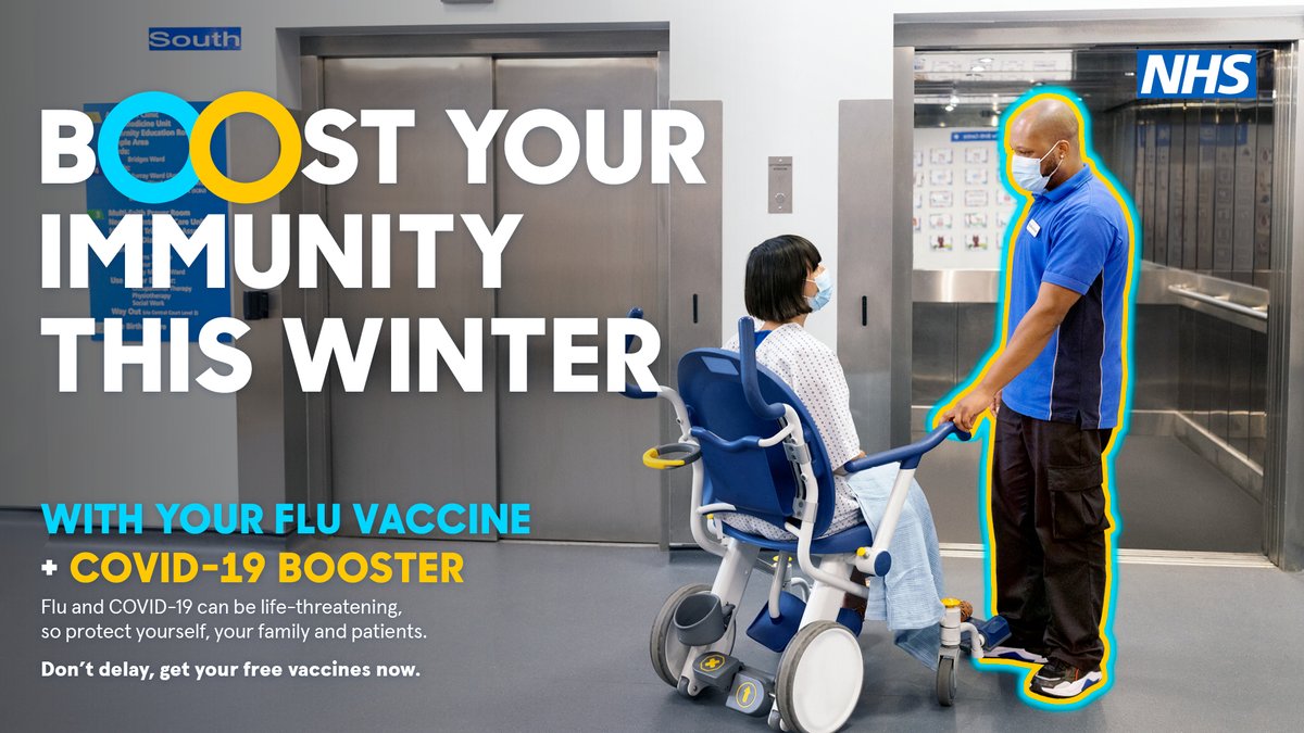 NHSDevon's tweet photo. You can give the flu and COVID-19 to your family, friends and patients without having any symptoms. It's essential you protect yourself and others this winter by getting your free flu vaccine and COVID-19 booster as soon as you're offered them. 

#NHS #Devon https://t.co/osILutZLrg