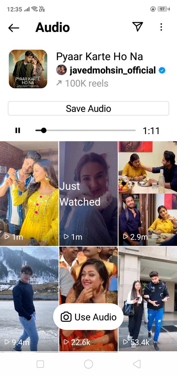 100K reels completed on #PyaarKarteHoNa 🔥🔥🥂🥂

keep posting your reels everyone 💖
<a href="/jasminbhasin/">Jasmine bhasin</a>❤️💫
@momo_mohsin ❤️💫
#JasminBhasin
#MohsinKhan
#Jasminians