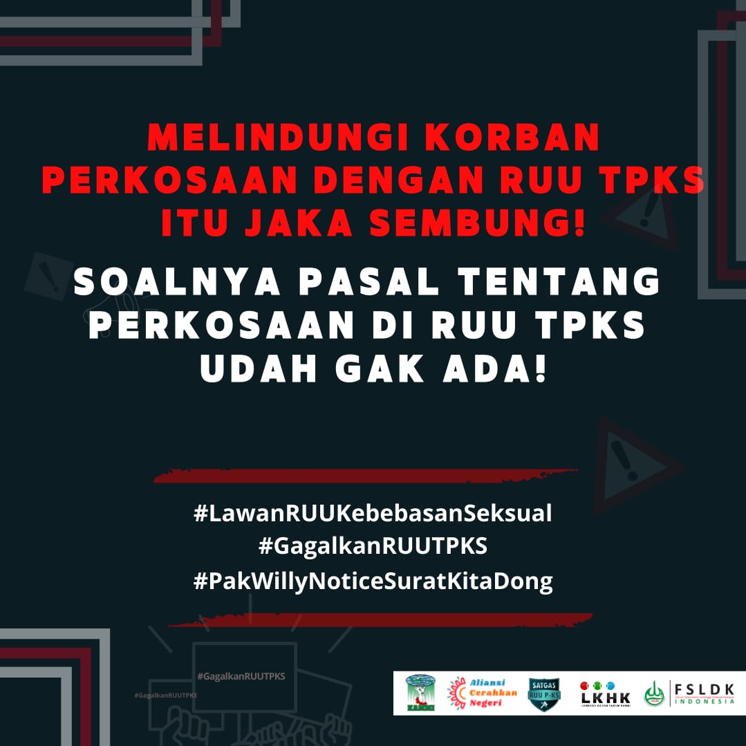 RahmatComel's tweet photo. Satu Kata, LAWAN !!!

#LawanRUUKebebasanSeksual https://t.co/iCRmibYqpy