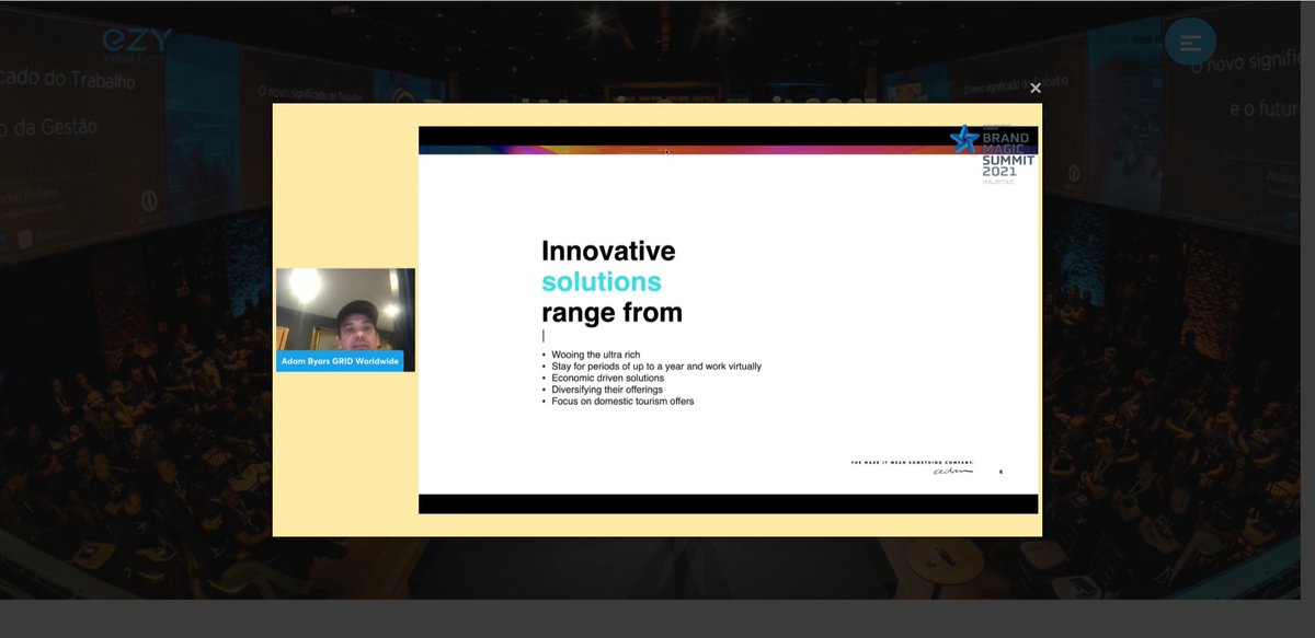 BrandMagicMU's tweet photo. Adam Byars on  "Country Branding: Creating Brands with Meaning in a New World" 
#brandmagicsummit2021 https://t.co/0kNLW9rL36