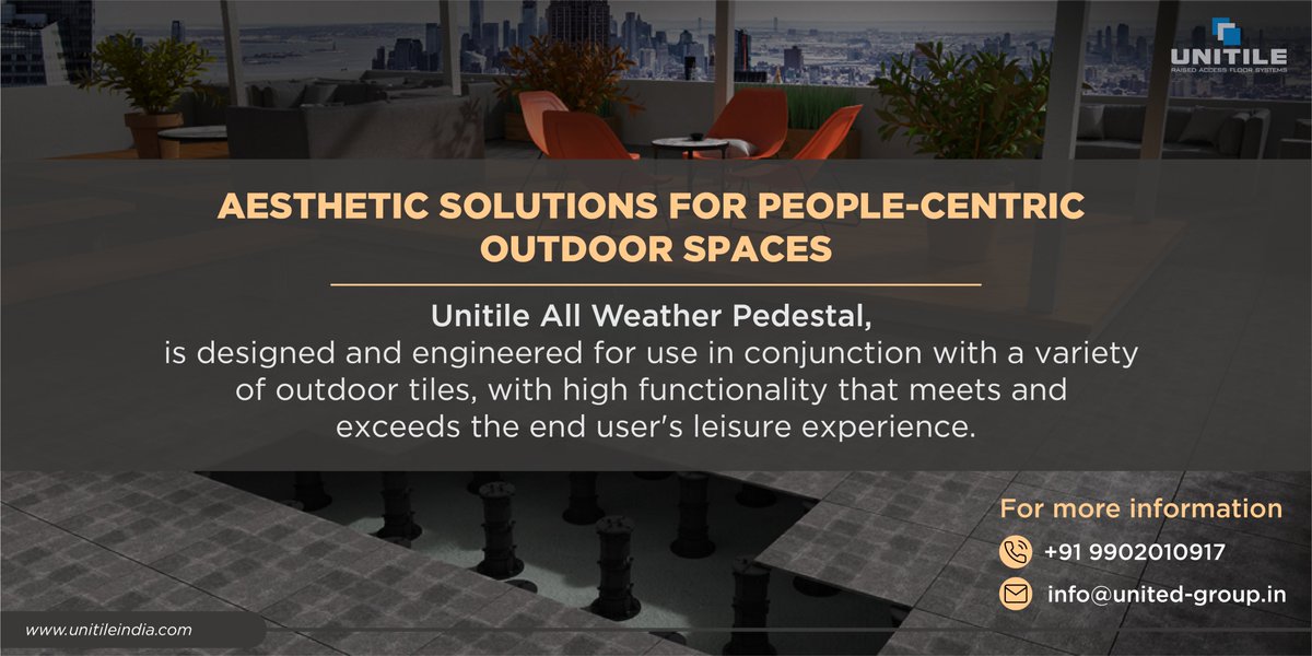 UnitileIndia's tweet image. #UnitileAllWeatherPedestal is high on functionality and provides an efficient &amp;amp; practical solution that works with any outdoor flooring to complement your #externalspace while giving a modernized touch. It is UV stable, chemical resistant, &amp;amp; can withstand weather changes.
#UAWP