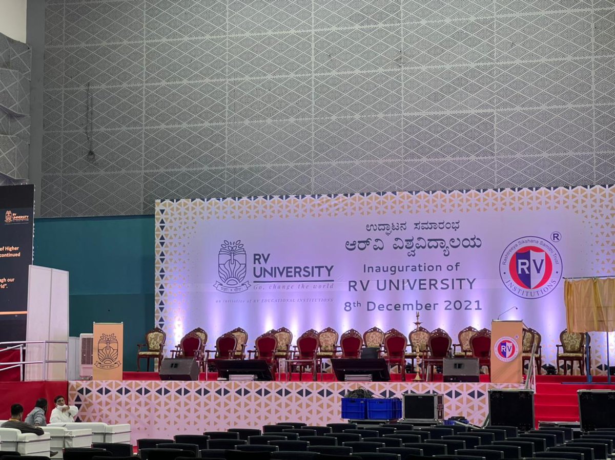RV University (@rvuniversity_) on Twitter photo #RVU is all set for the inauguration programme.
<a href="/CMofKarnataka/">CM of Karnataka</a> <a href="/drashwathcn/">Dr. C.N. Ashwath Narayan</a> <a href="/OfficeofAshwath/">Office of Dr. Ashwathnarayan</a> <a href="/ysr4rights/">YSR Murthy</a> <a href="/Dwari1008/">DP</a> <a href="/RVInstitutions/">RV Institutions</a> #RVU is all set for the inauguration programme.
<a href="/CMofKarnataka/">CM of Karnataka</a> <a href="/drashwathcn/">Dr. C.N. Ashwath Narayan</a> <a href="/OfficeofAshwath/">Office of Dr. Ashwathnarayan</a> <a href="/ysr4rights/">YSR Murthy</a> <a href="/Dwari1008/">DP</a> <a href="/RVInstitutions/">RV Institutions</a>