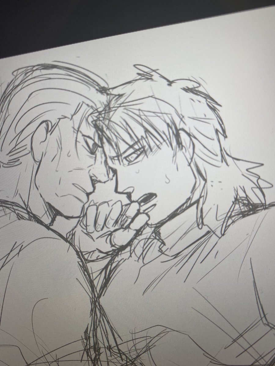 さっき呟いてた、一緒に擦るバトグサ見たい〜〜!て勢いで描いてるやつ。 