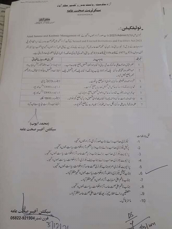 MominNazir6's tweet photo. تقسیم کشمیر کا عمل برائے راست شروع کر دیا گیا. سٹیٹ سبجکٹ رول کی کھلم کھلا خلاف ورزی کرتے ہوئے غیرریاستی افراد کو محکمہ صحت عامہ میں تقرری کا نوٹیفکیشن جاری کر دیا گیا. 
کیا "آزاد"  کشمیر میں کوئی بےروزگار نہیں رہا جو اب غیر ریاستیوں کو نوکریاں دی جا رہی ہیں ؟ https://t.co/FLY1LqBqib