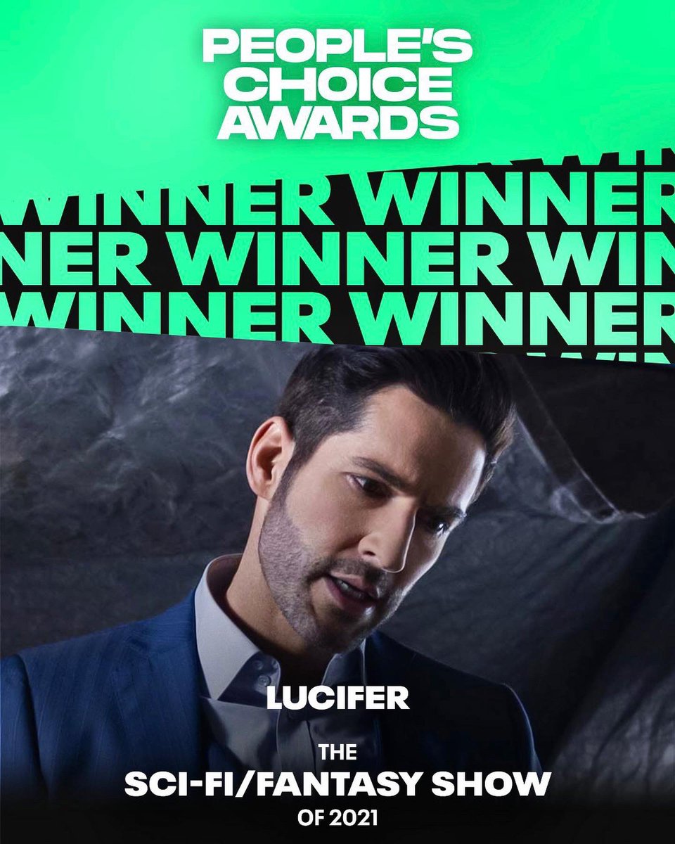 ChrisRafferty's tweet photo. Um… wow. #Lucifer is THE Sci-Fi/Fantasy show of 2021??? We’ll take it! THANK YOU #LUCIFANS!!! 💜💜💜 #peopleschoiceawards #wienerwienerwiener #sorrywandavision https://t.co/0HxMMswF3I