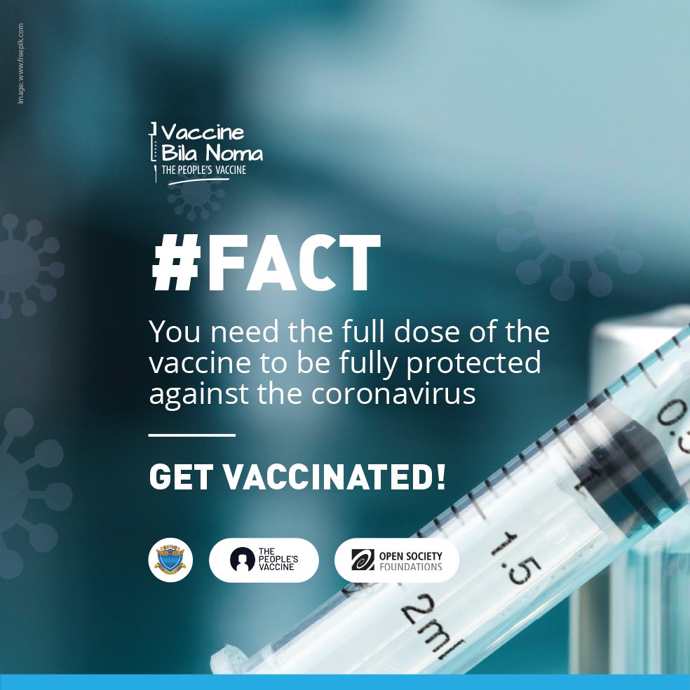 kmpdu's tweet photo. A little fact checking today. You are not protected if you haven't gotten the full dose of the covid 19 vaccine. There is no such as 50 percent protection if you have only had 50 percent of the dose. Ensure you are protected by getting the full dose. https://t.co/fEgNPW8QcT