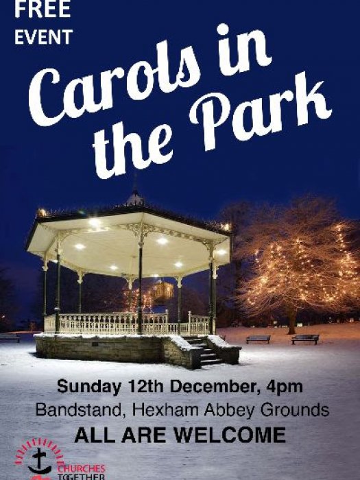 It's Carols in the Park - this Sunday at 4 o'clock. Wrap up warm and come and go as you like. All welcome.