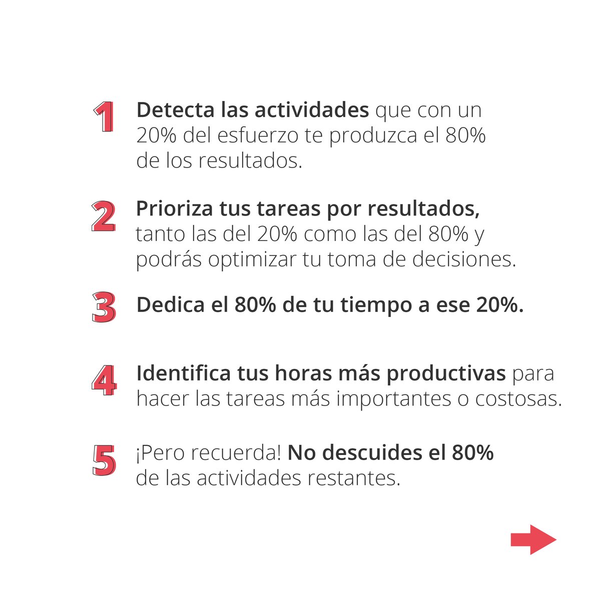 opentrends's tweet image. 😱¿Sabías que el 80% del éxito proviene del 20% de los esfuerzos?

¡Exacto! Lo dice la #LeyPareto, así que interiorizala bien y aplica los pasos para ser más eficiente💡
Se aplica para cualquier aspecto de la vida 😃

Cuéntanos tu opinión en comentarios👇
#OpenTips #Productividad
