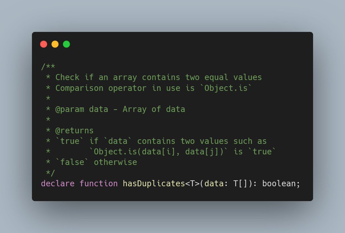 ndubien's tweet photo. #AdventOfPBT Day 8 π
π
Today: hasDuplicates
Code now? https://t.co/4agrWwyuFA
More details: https://t.co/cLeQgKW2qO
Previous days: https://t.co/mIs94oWTNG
Answers tonight β¬οΈ #JavaScript #PropertyBased #FastCheck #AdventCalendar #Advent https://t.co/FtGBoLhCwf