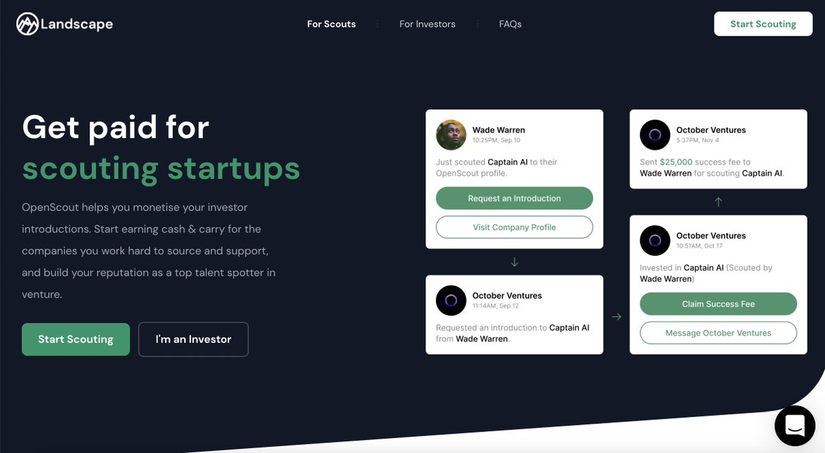 Landscape_vc's tweet photo. We’re super excited this morning to share a brand new product from Landscape 🤩

Introducing OpenScout: Get paid for scouting startups!

Here’s everything you need to know 🧵👇

https://t.co/boREjacrbP https://t.co/TaNeY2okbt