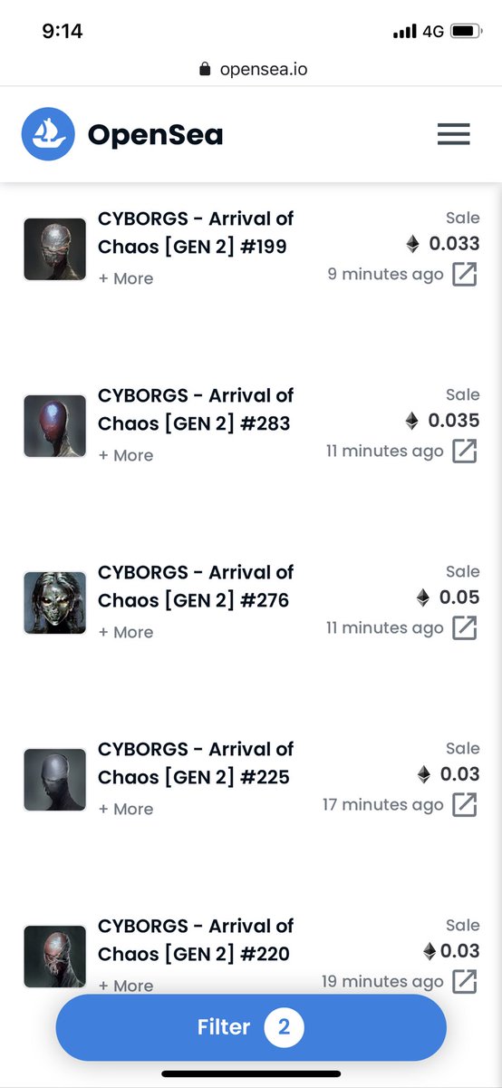 Human00116's tweet photo. @opensea Floor on CYBORGS getting swept! 12 sales so far. I wonder why....👀👀
https://t.co/uMyaMQLNAx
#EtherCyborgs #Immacyborg #nftcollectors #NFTdrop #NFTs #OpenSeaNFT https://t.co/tUhQtDv4tu