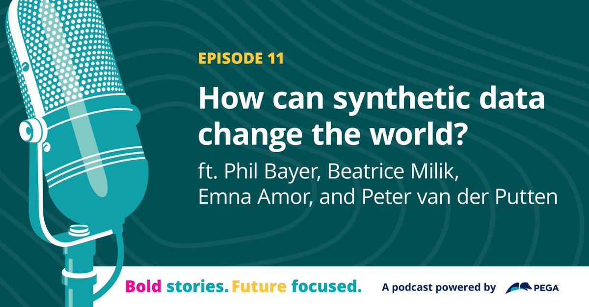 Tune in to <a href="/pegasystems/">Pegasystems</a> Bold stories where <a href="/BeatriceMilik/">Beatrice</a> <a href="/PhilBayer/">Philip Bayer</a> <a href="/EmnaAmor/">emna amor</a> and I discuss the future of #syntheticdata, #AI and #XR. Also mentioning <a href="/StijnvVilsteren/">v.Vilsteren</a>'s work on creativity in VR. See pega.com/podcast #syntheticdata #VR #XR #ai #creativity