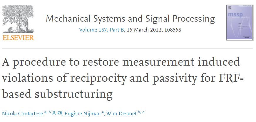 lmsd_kuleuven's tweet photo. Measurement inaccuracies in dynamic substructuring do not always lead to bad coupled results… if you treat them well!
Check out our latest paper published in Mechanical Systems and Signal Processing
https://t.co/QB08WQMcAg https://t.co/gGPHeUmZMo