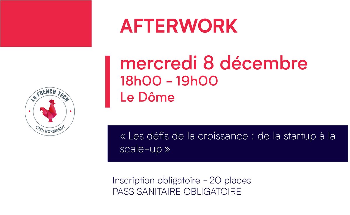 AFTERWORK FRENCH TECH - réservé aux adhérents 

" Les défis de la croissance : de la startup à la scale-up" animé par Houssem ASSADI, CEO de Dejamobile

Intervenants : Hussein Fakhoury, CEO &amp; Founder de Scalinx 

Inscriptions : my.weezevent.com/afterwork-0812
