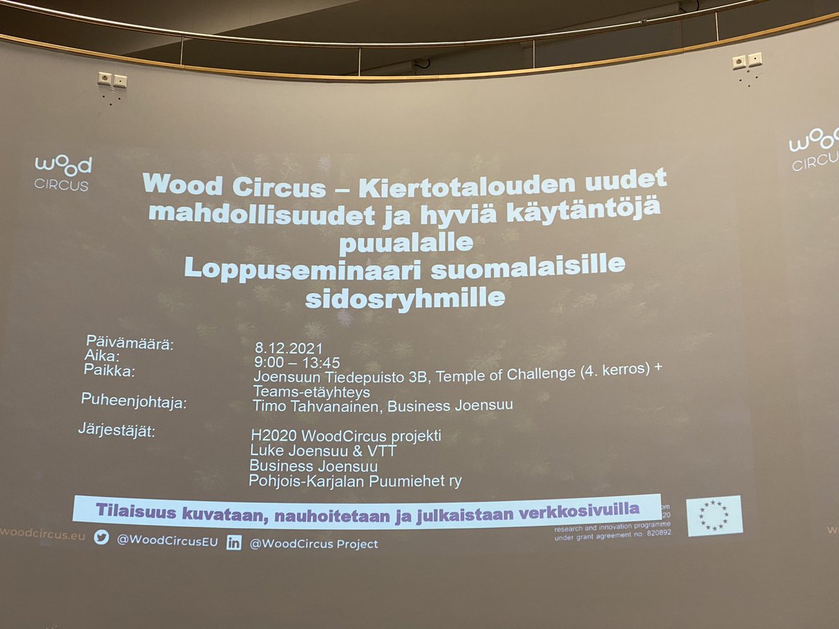 Today, we are in Joensuu for the #WoodCircus Regional Implementation Seminar Finland: ”New Opportunities and Good Practices for Wood Products Sector” 🇫🇮
#circulareconomy #goodpractices #implementation #kiertotalous #biotalous