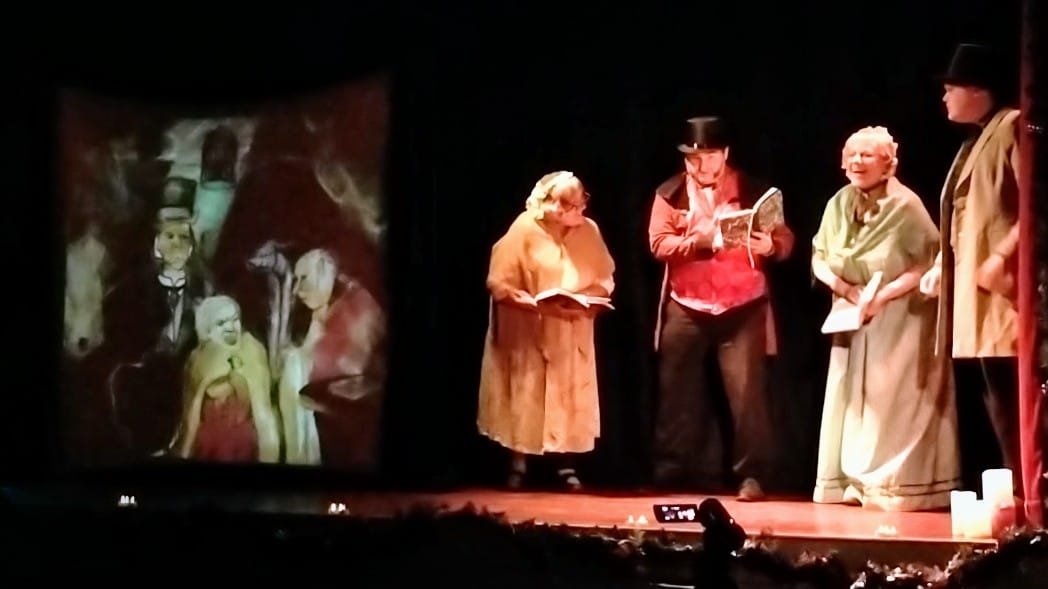 DustonPlayers's tweet photo. Fabulous dress rehearsal of our Magic Lantern Reading of A Christmas Carol last night. Buy on the door tonight or reserve by phone on 07802 399884, tickets for the rest of the week can be bought online at https://t.co/HE6WHp71IU . The show starts at 7:30 and finishes by 9:30. https://t.co/f5scUBkxK0