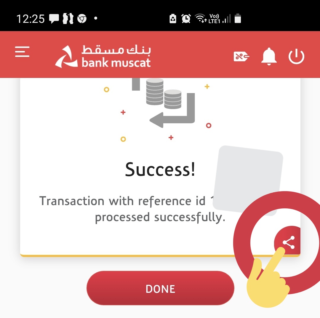 Halolly's tweet photo. @BankMuscat @bankmuscatcare 
فالماضي كان زر المشاركة ف الصورة يشتغل بسلاسة و مشاركة فاتورة الدفع مع تجار الشركات الصغيرة و المتوسطة سهلة بدون داعي لأخذ صورة الشاشة..
الحين من فترة ما نقدر حتى ننقر الزر، ممكن بسبب تحديث فالبرنامج؟ ممكن تشوفولنا الحل؟ شكرا https://t.co/jt3jSmIZ9W