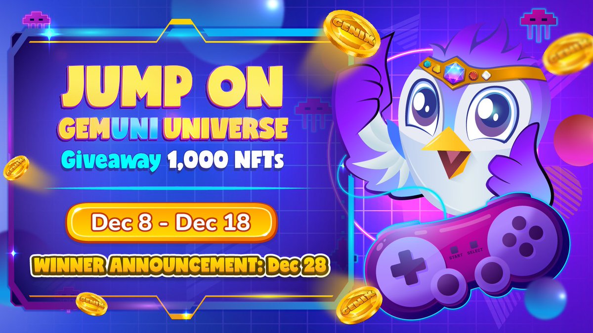 gemuniofficial's tweet image. 🔥Jump on #GemUni Universe - giveaway 1,000 NFTs
To celebrate #INO, we're thrilled to hold #Airdrop round 2
📅: Dec 8 - Dec 18
💰: 1,000 Stone Passes
👉Join gleam: bitly.com.vn/xra5ns
- Follow Twitter
- Retweet
- Tag 3 friends
👉Details: bitly.com.vn/t9mp04