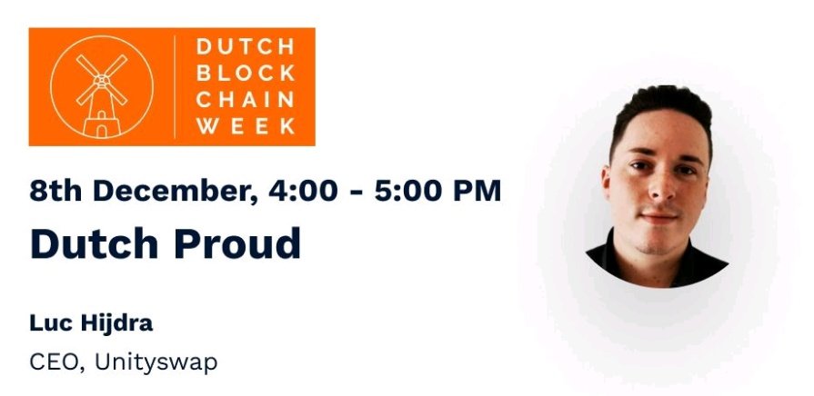 charitablezz's tweet image. 📢 Our CEO Luc Hijdra is speaking today at the Dutch Blockchain Week between 16:00 - 17:00 CET. 

🎫 Get your free tickets: dutchblockchainweek.com/register/

See you there!

#DBA21 #BCNL #Unityswap