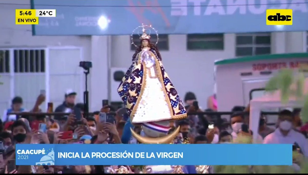#Caacupé2021 🙏🏻Se inicia la Procesión de la Virgen de Caacupé en la explanada de la Basílica. 

⛪️Se aguarda el inicio de la misa central, que será presidida por monseñor Ricardo Valenzuela. 

📲: abc.com.py/730am

📻#730AM