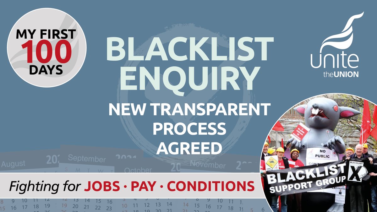 Unite the union: join a union (@unitetheunion) on Twitter photo First 100 Days: Blacklist: Following a review led by General Secretary <a href="/UniteSharon/">Sharon Graham</a>, we have put in place new measures to search for evidence of collusion with blacklisting in the construction industry by officers of the union and/or its predecessors. #SGGS100 #JobsPayConditions First 100 Days: Blacklist: Following a review led by General Secretary <a href="/UniteSharon/">Sharon Graham</a>, we have put in place new measures to search for evidence of collusion with blacklisting in the construction industry by officers of the union and/or its predecessors. #SGGS100 #JobsPayConditions