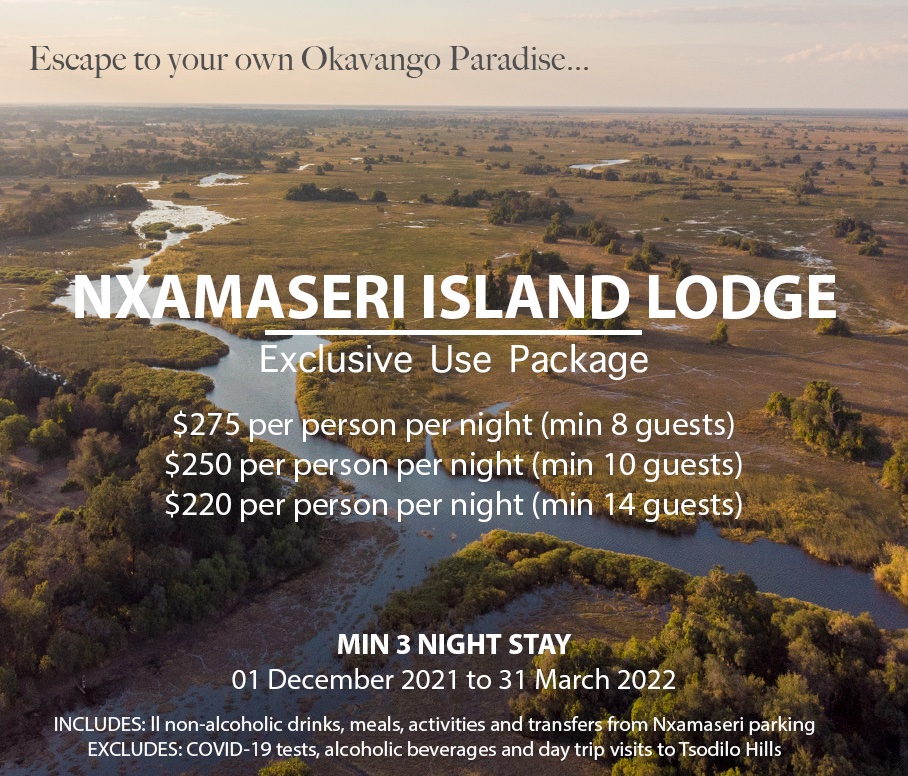 Need a #PrivateIsland escape? Take a look at this amazing offer at Nxamaseri Island Lodge in the #OkavangoDelta