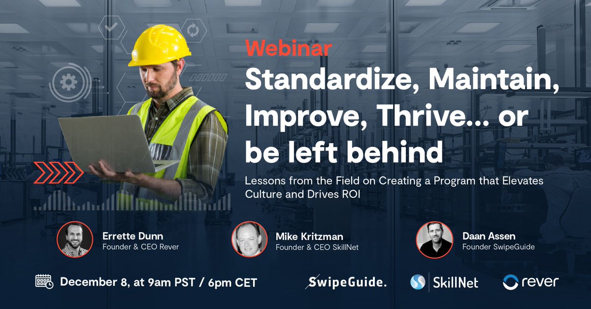 Swipeguide's tweet image. Join the conversation around #IndustrialTech tonight 💡

Our very own @DaanAssen will be discussing digital transformation with a clear ROI with #Rever and #SkillnetTechnologies.

➡️ Register here:
lnkd.in/dkTas8Rc

#industry40 #digitalization