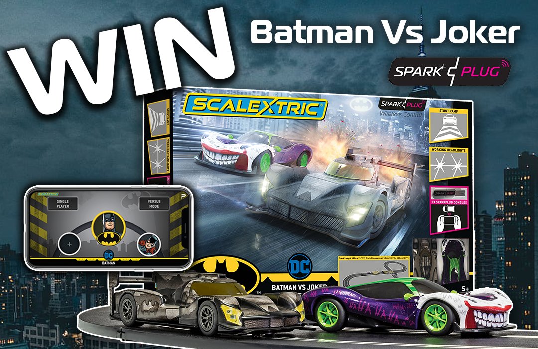Scalextric's tweet photo. ❄ Courtesy of the #Scalextric Advent Calendar, we are giving you the opportunity to #win a Scalextric Spark Plug #Batman Vs Joker set!

All you have to do enter is
1) Follow the Scalextric Twitter page
2) Retweet this tweet and tag a friend

See reply tweet for more info 👇 https://t.co/0bmYZi336S