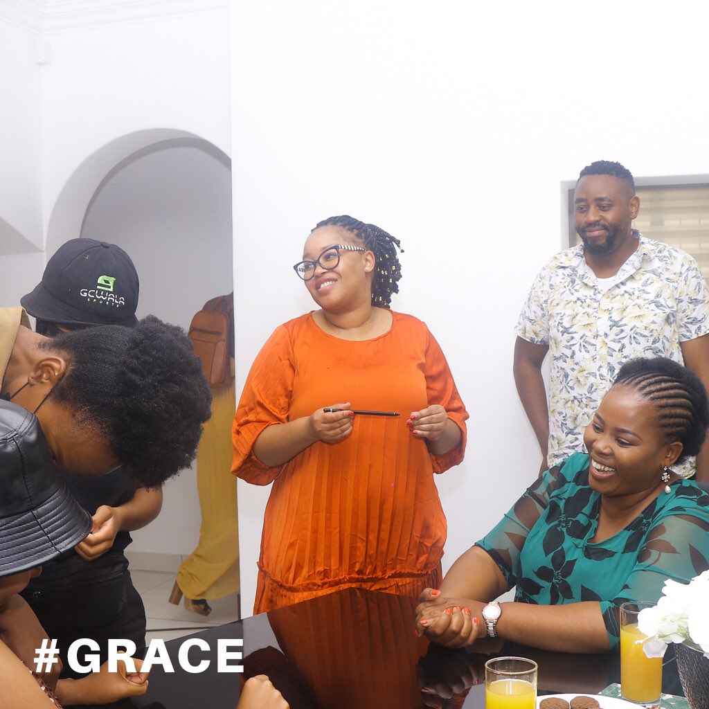 In between takes. Fun and laughter #GRACE film set