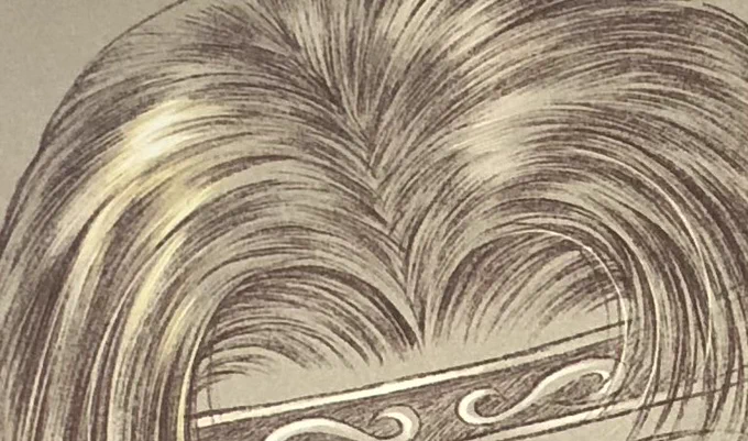 髪の毛をしつこくしつこく描くのが楽しい…ここだけ見たらなんだか楳図かずお風に見えてきた 