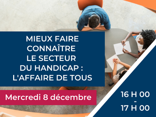 Conférence #HANDIHA2021 
"Mieux faire connaître le Secteur du Handicap : l'affaire de tous !"

RV à 16h :
🔹Alain Masson <a href="/Sodexo/">Sodexo</a> 
🔹Christine Auclair experte #formation #handicap
🔹Jean Marc Vandevelde <a href="/Unapei_infos/">Unapei</a> 
🔹<a href="/TalentsHandicap/">Talents Handicap</a> 
 
Sur inscription : handiha.com/programme/all/…