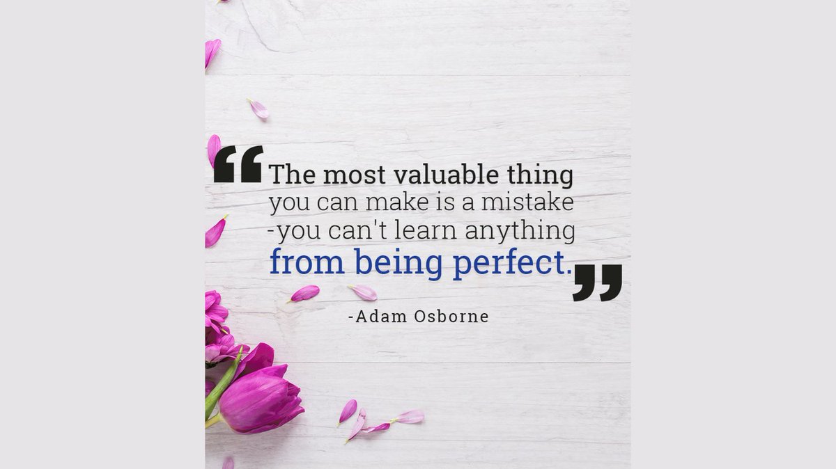getmore2life's tweet image. If you expect perfection from yourself, you'll never get anywhere. Don't fear failure, embrace it. This is how you can learn and move forward!

#embracefailure #learnandmoveforward #learnfromyourmistakes