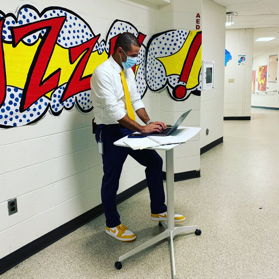 Moving his desk into the hallway has been a powerful, culture-building shift for AP <a href="/mrsapia_teach/">JS</a>.

Share a way you work to be visible as a leader!