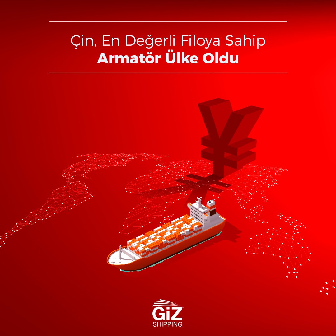 GizShipping's tweet photo. Danışmanlık ve analiz şirketi VesselsValue'ye göre Çin, uzun zamandır lider olan Japonya'nın yerini alarak filo değeri bakımından dünyanın en büyük armatör ülkesi haline geldi.

#transportation #shippingworldwide #shippingagency https://t.co/ZbcNWbCGRh