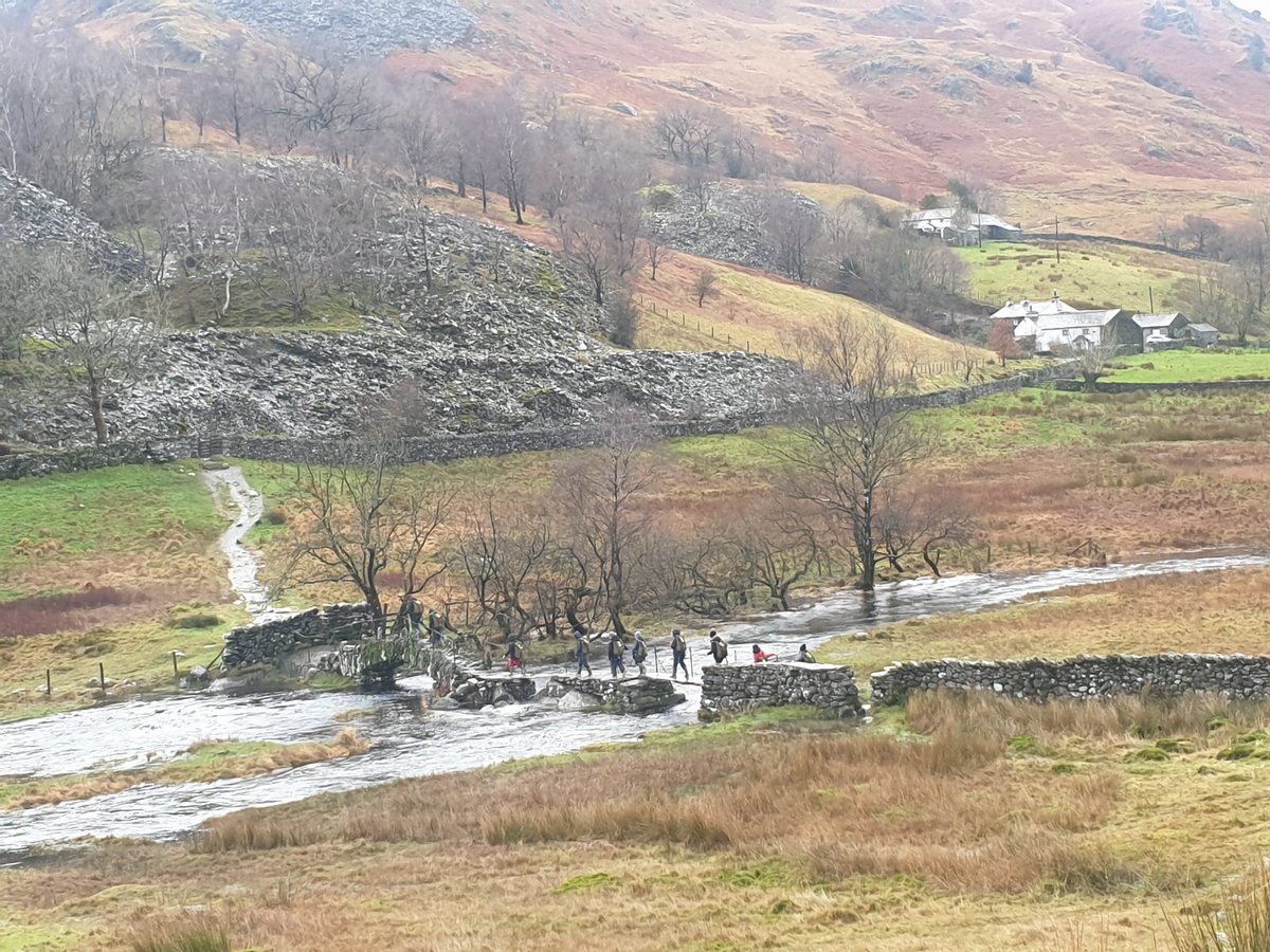 Grizedale on their way to Cathedral Quarry over the slate bridge. Working together to find the way  following directions. <a href="/simonsideschool/">Simonside Primary</a> @ThurstonOEC