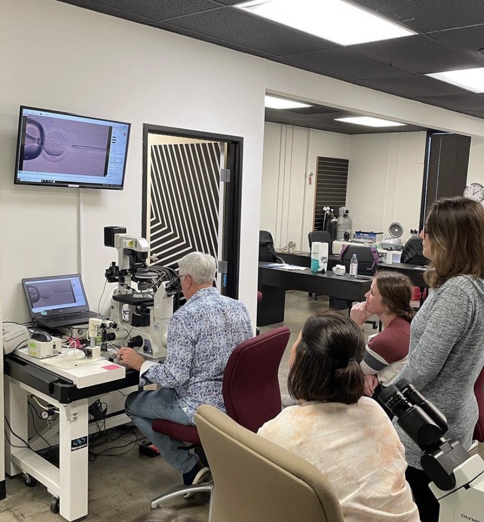 WorldEmbryology's tweet photo. ￼ Finished ICSI week at WEST! Over 445 eggs injected this week! They are returning to their labs competent and ready to perform! https://t.co/FSUrSOILYV