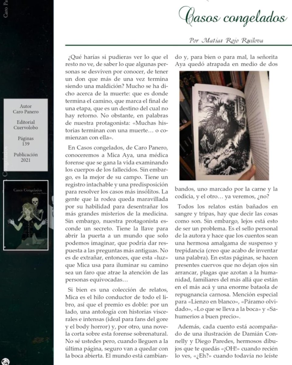 Writer_galOo's tweet photo. #WRITERMODE
💭💫☆ Nota sobre Casos Congelados ☆
📢 Hermosa entrevista que me hizo Mati para Huellas de Tinta sobre una de mis creaciones bien gore, Casos Congelados. ¡Gracias!
🖥 Pueden leer la nota completa aquí: https://t.co/QShRXghctp
💀💀💀💀
#Writer #gore #cuervolobo https://t.co/PTIZ52CvrS