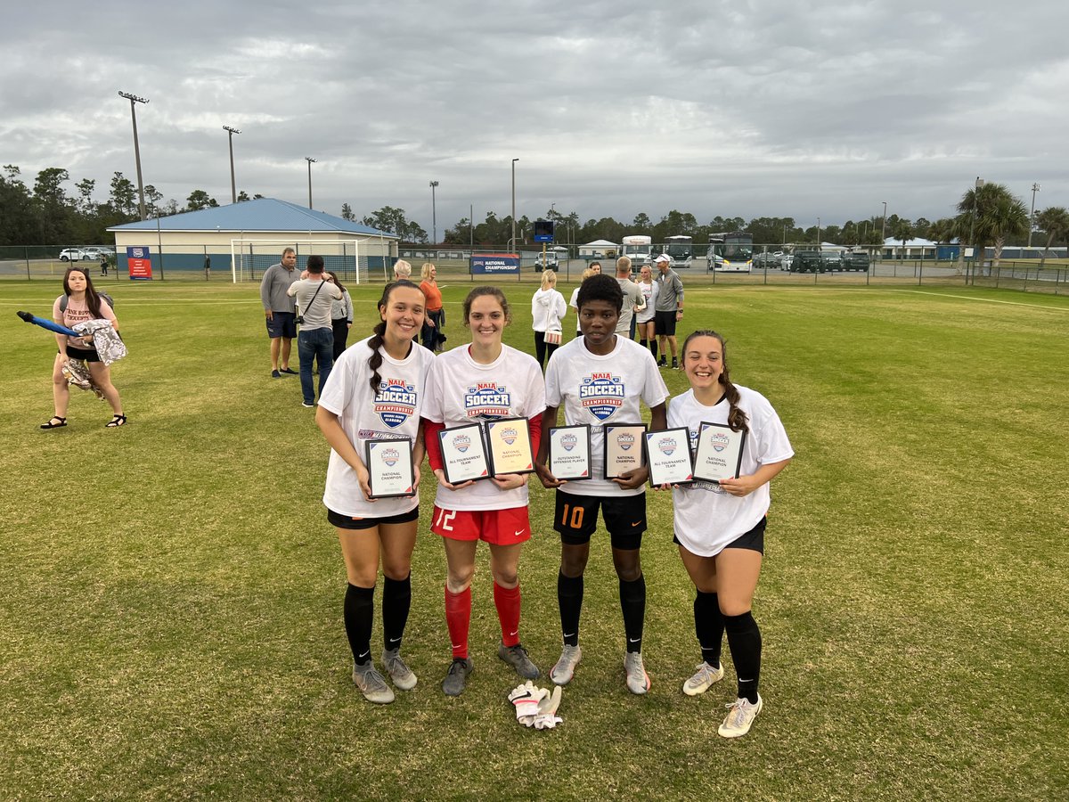 Former Women's Soccer Bulldogs moved on to Tennessee Southern and won the National Championship on Monday!
From left to right: Annah Norman (21), Gabby Kennedy (21), Adisa Amang (19) and Tabitha Hatem (19).
We are so proud of our Bulldogs!