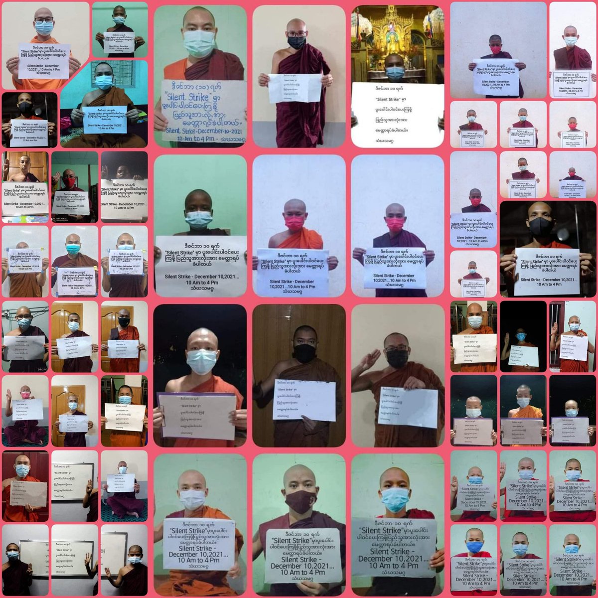 Monks from the Mandalay Sangha Union chanted the Metta &amp; Mawra Suttas for Federal Democracy &amp; call the people to join #SilentStrike on "Global Human Rights Day" on December 10.
#EndImpunity #Dec8Coup #WhatsHappeningInMyanmar